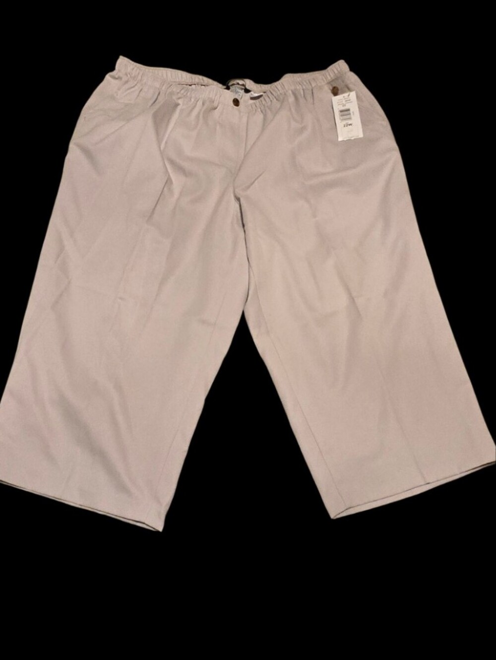 NWT Alia Women's Stone Beige High-Waist Lighweight Capris Size 22W